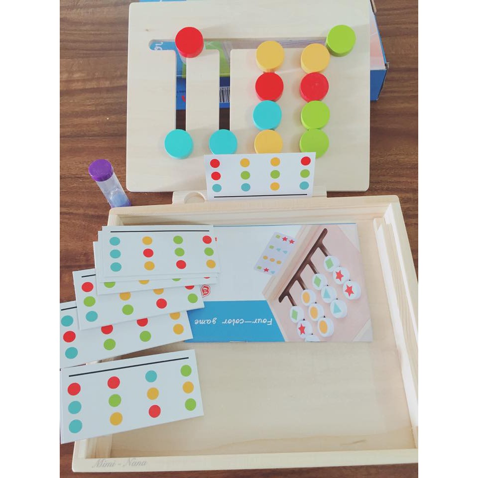 Đồ chơi trí tuệ gỗ an toàn cho bé,bộ phát triển tư duy logic toán học montessori 2 chức năng cho trẻ từ 3 tuổi