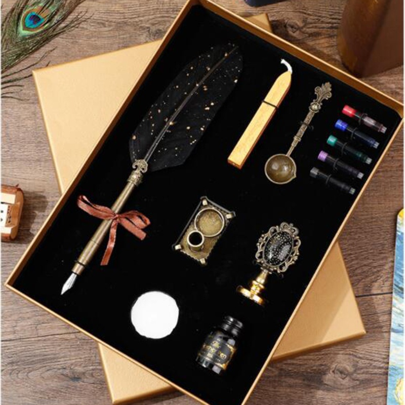 Seng Bộ Bút Sáp Và Con Dấu In Thư Pháp Cổ Điển Phong Cách Gothic