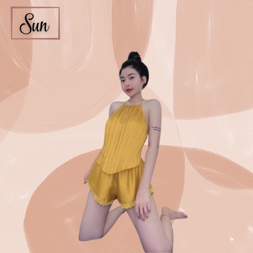 Bộ Đồ Ngủ Mặc Nhà Dập Ly 🌟 SIÊU HOT  🌟 Từ Satin Co Dãn, Mát Mẻ, Mềm Mịn Mẫu Mới Nhất 2021- Size: 40 -60Kg - Sun Shop | BigBuy360 - bigbuy360.vn