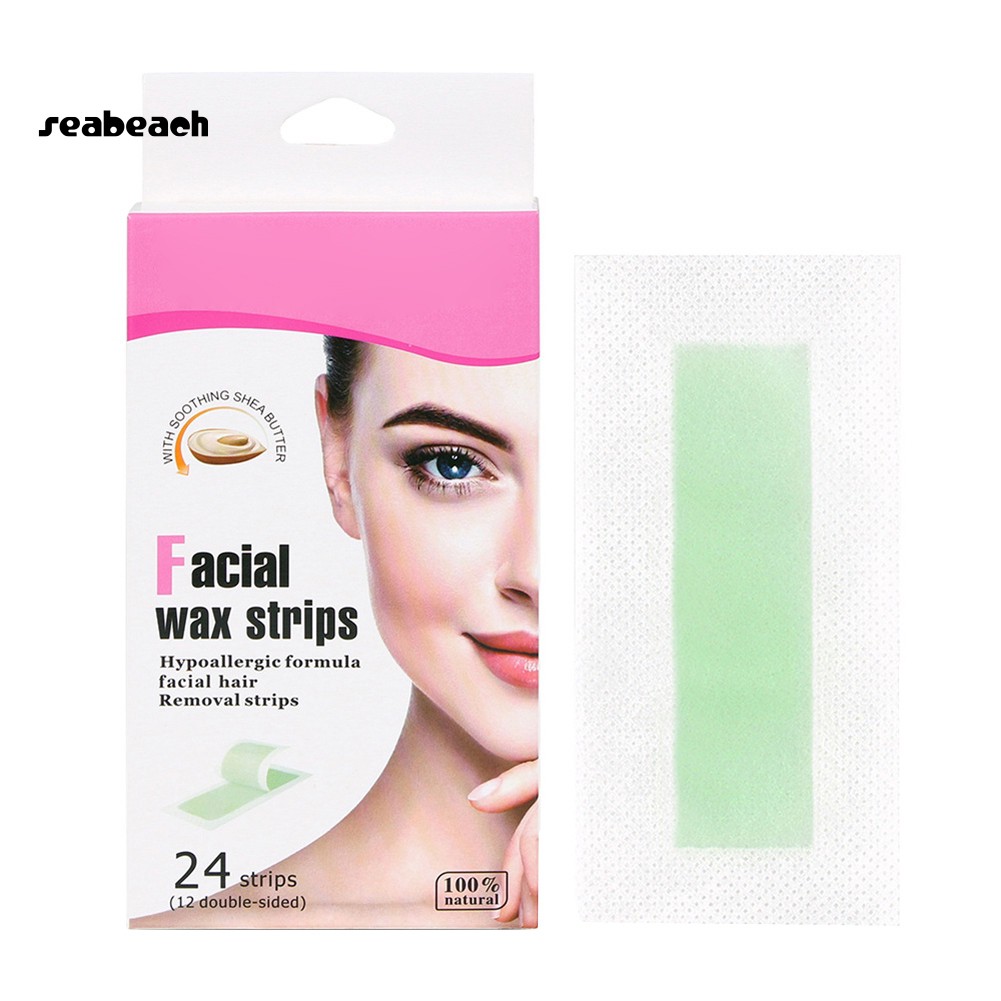 [Hàng mới về] Set 24 dải sáp tẩy lông an toàn chuyên nghiệp cho vùng mặt / chân / lông mày | BigBuy360 - bigbuy360.vn