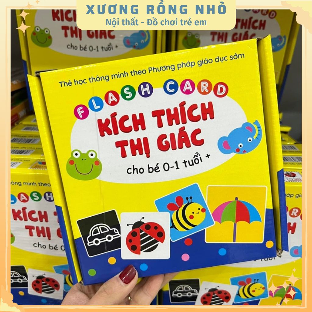 Trọn bộ Flash Card thẻ kích thích thị giác cho trẻ sơ sinh 0-1 tuổi, thẻ thị giác đen trắng, Flashcard Glenn Doman