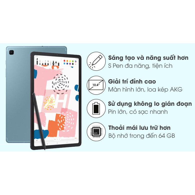 Máy tính bảng Samsung 10.4" Galaxy Tab S6 Lite 64GB  with Pen, Book Cover - New full box