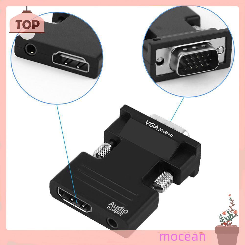 Bộ Chuyển Đổi Hdmi-Compatible Female Sang Vga Hỗ Trợ Âm Thanh 1080p