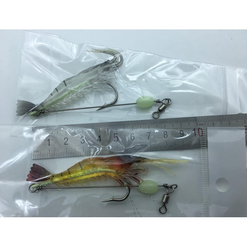 3 Mồi Tôm Giả Câu Cá Phát Sáng Trong Tối