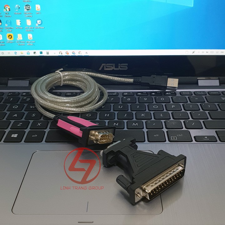 Cáp chuyển USB ra COM RS232 Z-TEK ZE400 và cổng chuyển 9 chân âm ra 25 chân dương LPT PK23 PK24 PK25