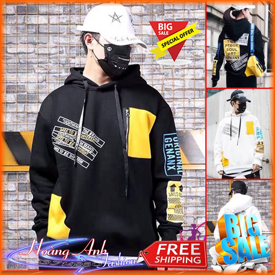 FREESHIP_ ÁO HOODIE NỈ NGOẠI HD750 (Phối Zip)