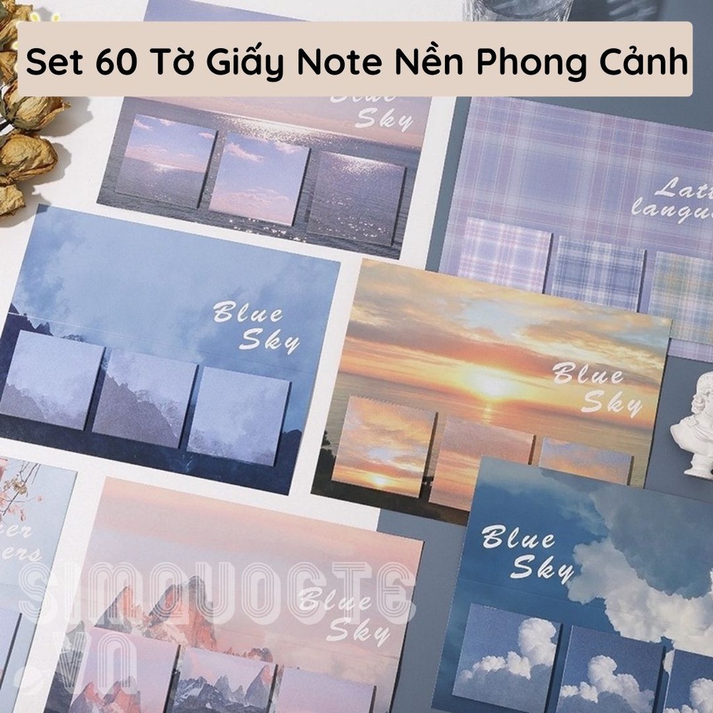 Bộ 60 Tờ Giấy Ghi Chú Phong Cách Hàn Quốc Kiểu Dáng Xinh Xắn ST12