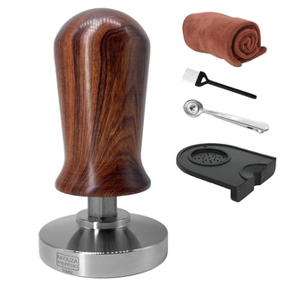 Dụng cụ nén cà phê thép không gỉ 304 tay cầm gỗ 51/53/58mm cho máy pha cà phê Staresso SP300 Delonghi Breville Gemilai
