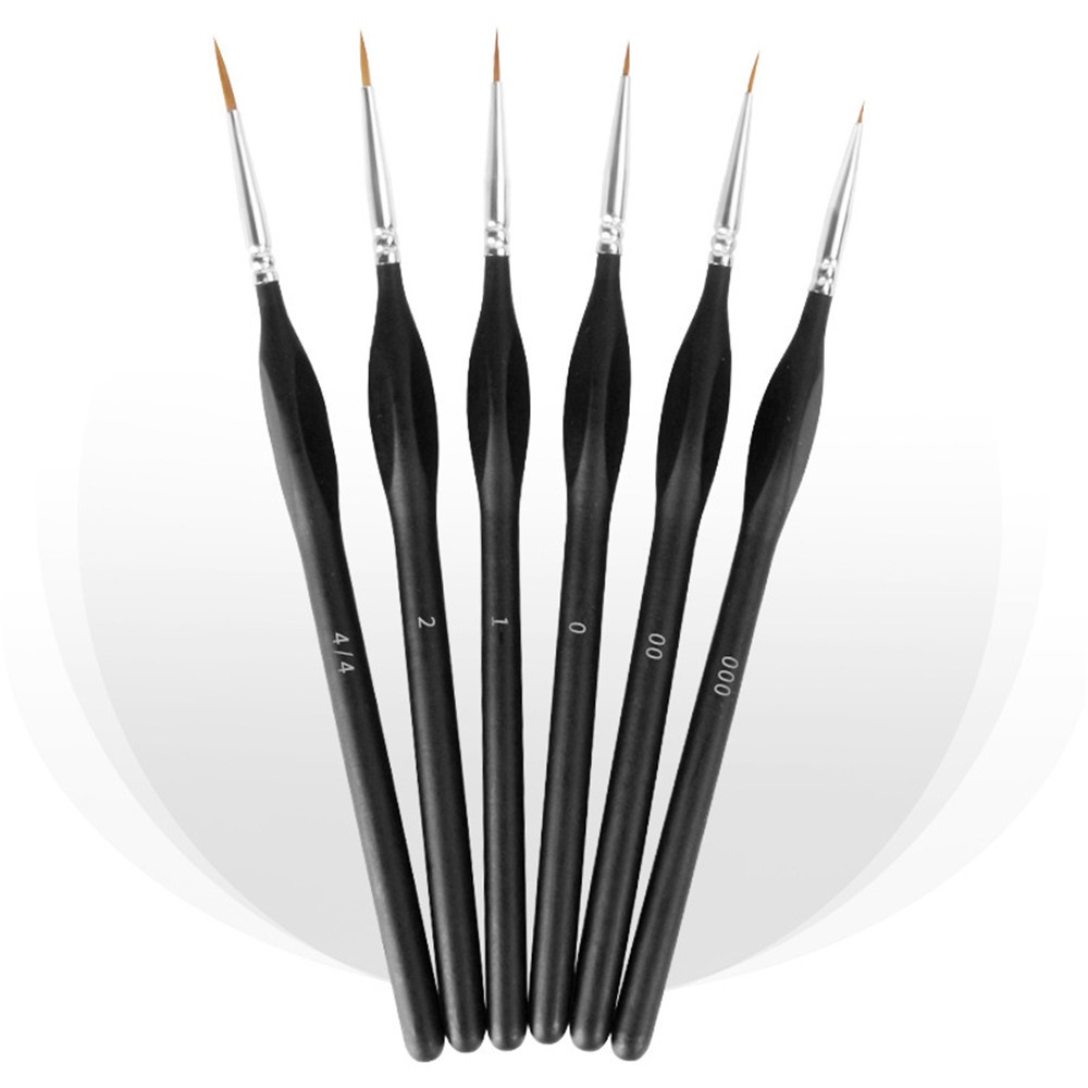 Cod Qipin 6pcs Extra Fine Detail Paint Brushes Art Miniatures Model Maker Drawing Supply Tool Set