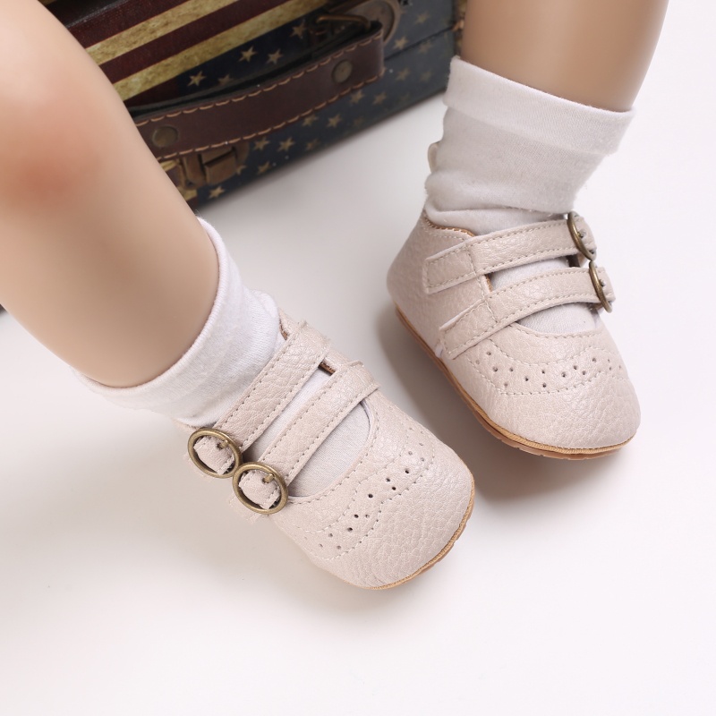 Giày Da PU Mềm Mại Chống Trượt Cho Bé Sơ Sinh Từ 0-18 Tháng Tuổi