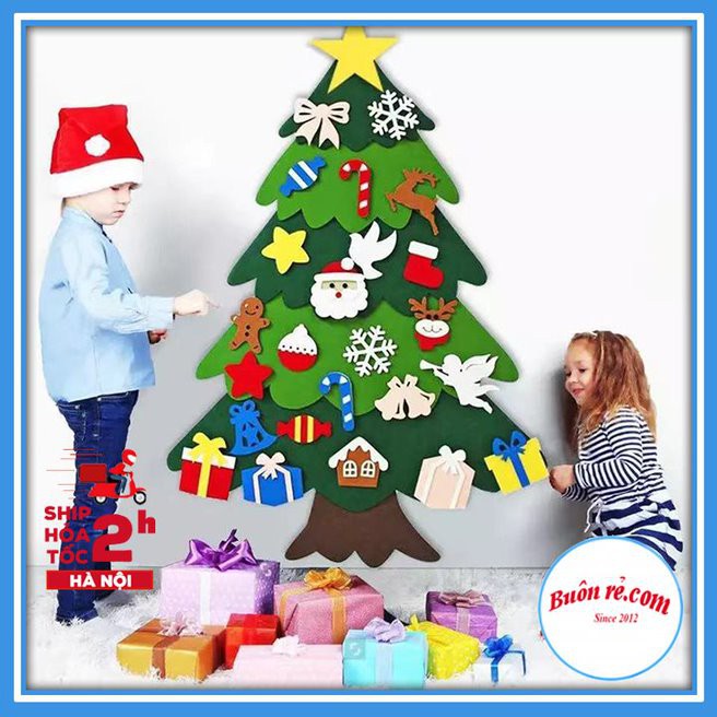 Cây thông noel dán treo tường 2 lớp hot trend 2021 – Miếng dán trang trí giáng sinh – 01122