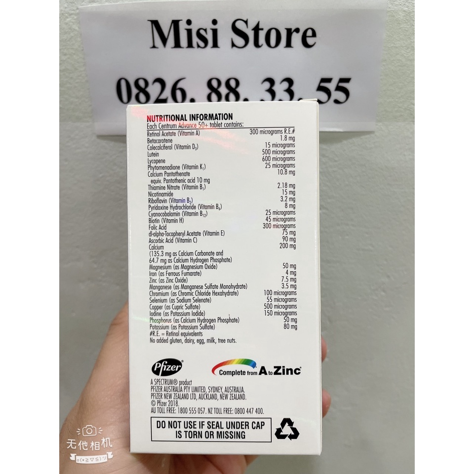 Vitamin Tổng Hợp Cho Người Lớn, Centrum Advance For Adults, Hộp 100 viên