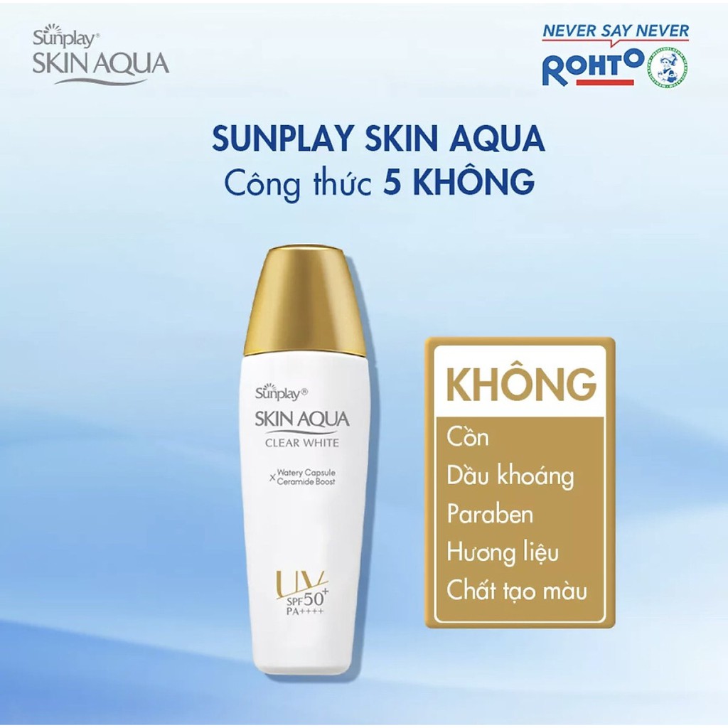 Sữa Chống Nắng Dưỡng Da Trắng Mịn Tối Ưu Sunplay Skin Aqua Clear White SPF50+, PA++++ (25g)  - Kem chống nắng