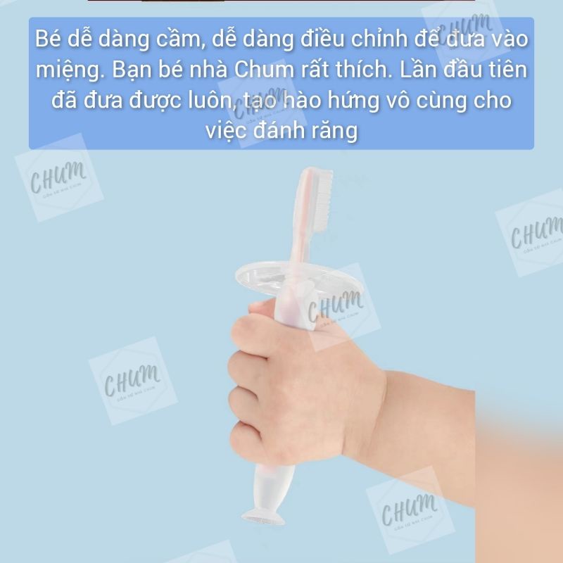 Bàn chải silicon đánh răng, tưa lưỡi cho bé từ 0-2 tuổi