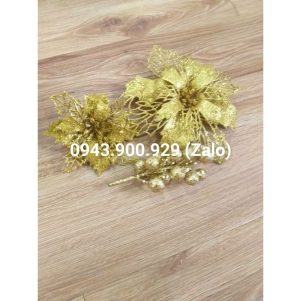 Hoa trạng nguyên kim tuyến trang trí giỏ quà Combo 10 Chùm sung (hoặc 10 Hoa kép bé hoặc 10 Hoa kép to Hoặc Hoa Trạng