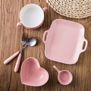 Set bát đĩa gốm nhiều màu kute