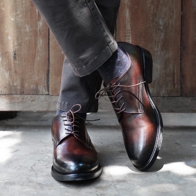 Giày nam da bò Derby Countryman màu đen, giày văn phòng công sở