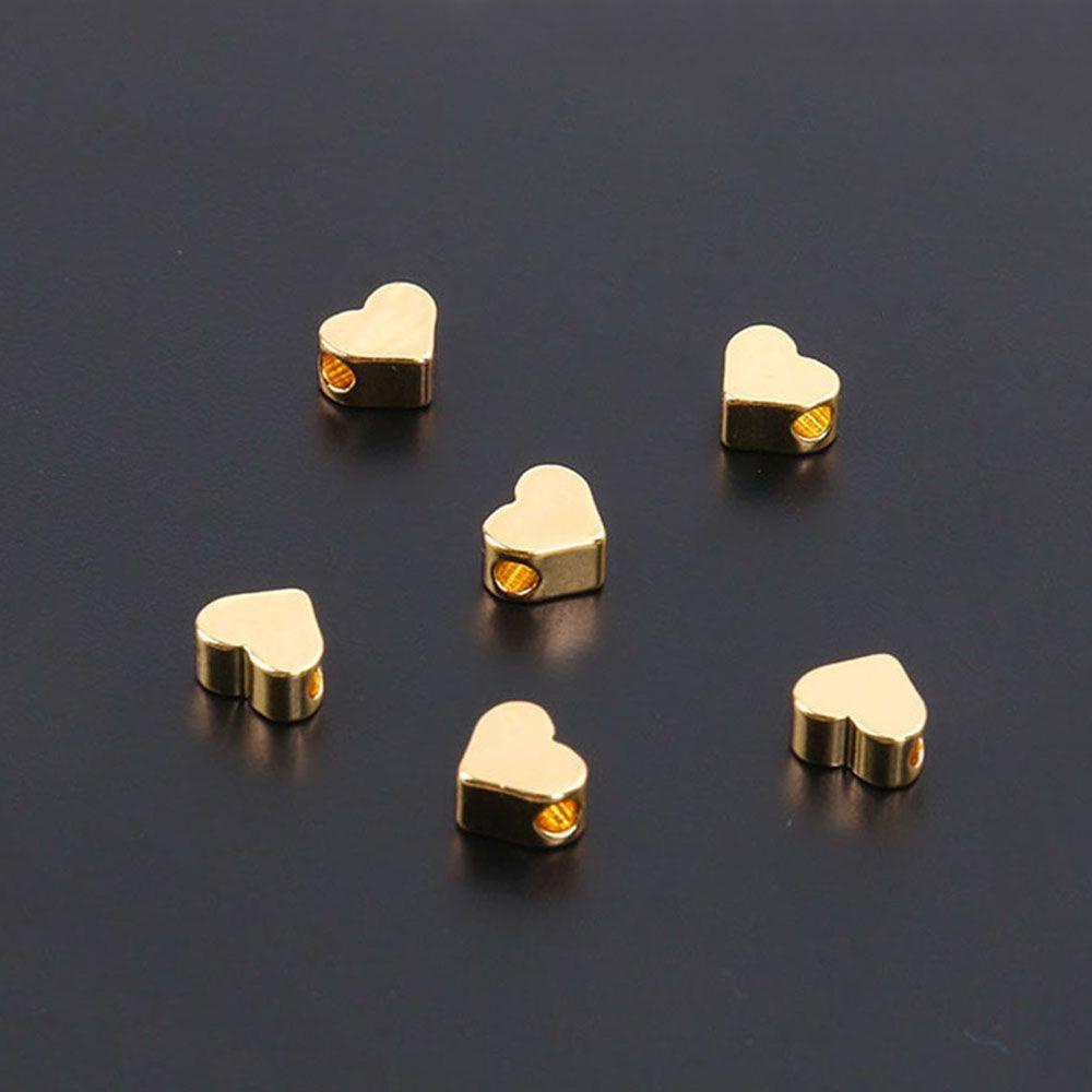 QQMALL Charms Set 20 Hạt Xâu Chuỗi Hình Trái Tim Nhiều Màu Sắc