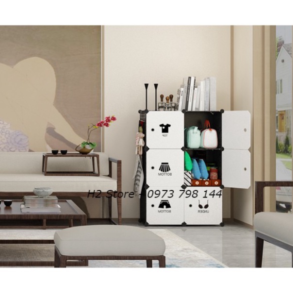 TỔNG KHO TỦ NHỰA LẮP GHÉP 6 Ô CỬA THỜI TRANG ĐỂ ĐỒ ĐA NĂNG THÔNG MINH sâu 47cm