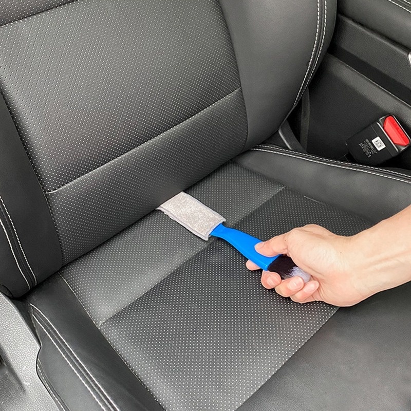 1 Bàn Chải Vệ Sinh Xe Hơi Hai Đầu Tay Cầm Dài Mềm Mại Đa Năng Chất Lượng Cao