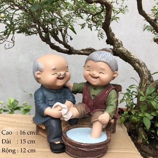 Tượng Ông Bà lão decor siêu đẹp