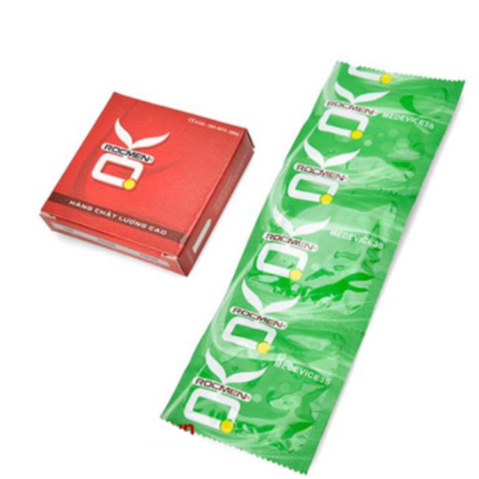 Bao cao su OK trơn siêu mỏng Rocmen gia đình giá rẻ hương bạc hà, dâu, không mùi