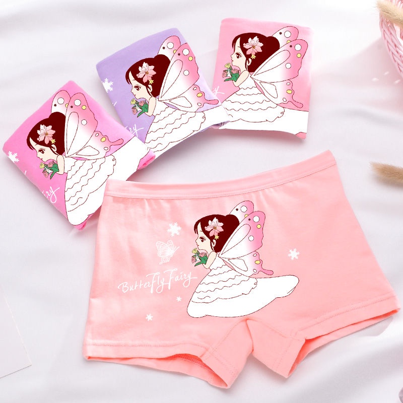 Quần Lót Boxer Bằng Cotton Nguyên Chất Phong Cách Mới Cho Bé Gái Tiểu Học