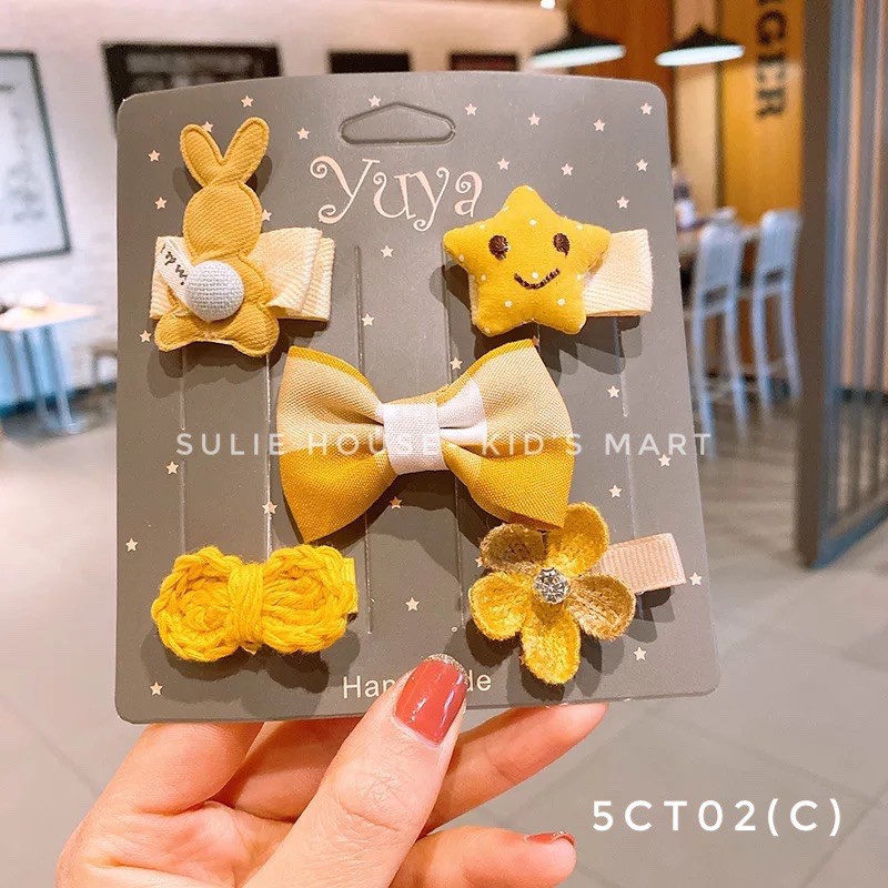 Set 5 kẹp tóc Hàn Quốc cho bé 5CT02