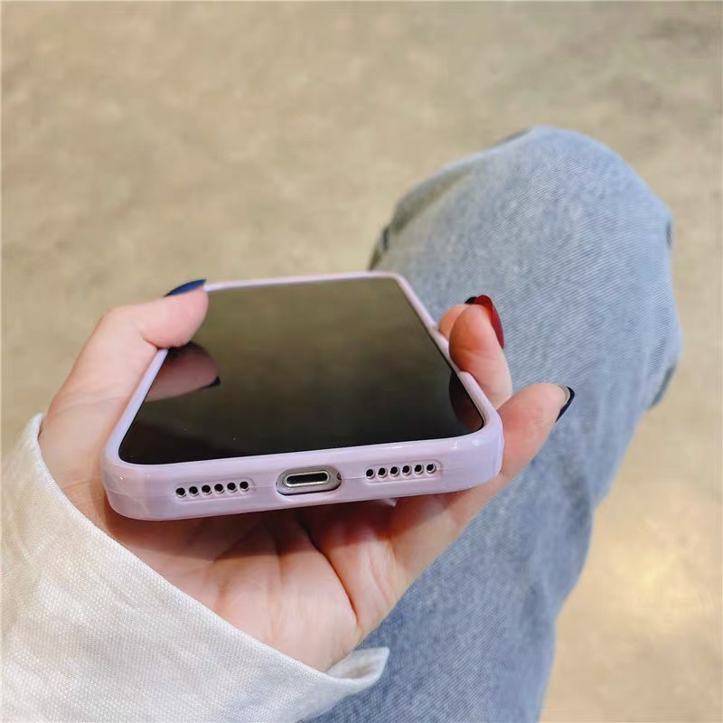 Ốp Điện Thoại Họa Tiết Bông Hoa Màu Hồng/Tím Cho Iphone7plus 13 pro max Xr X / Xs 11 Promax 1212pro