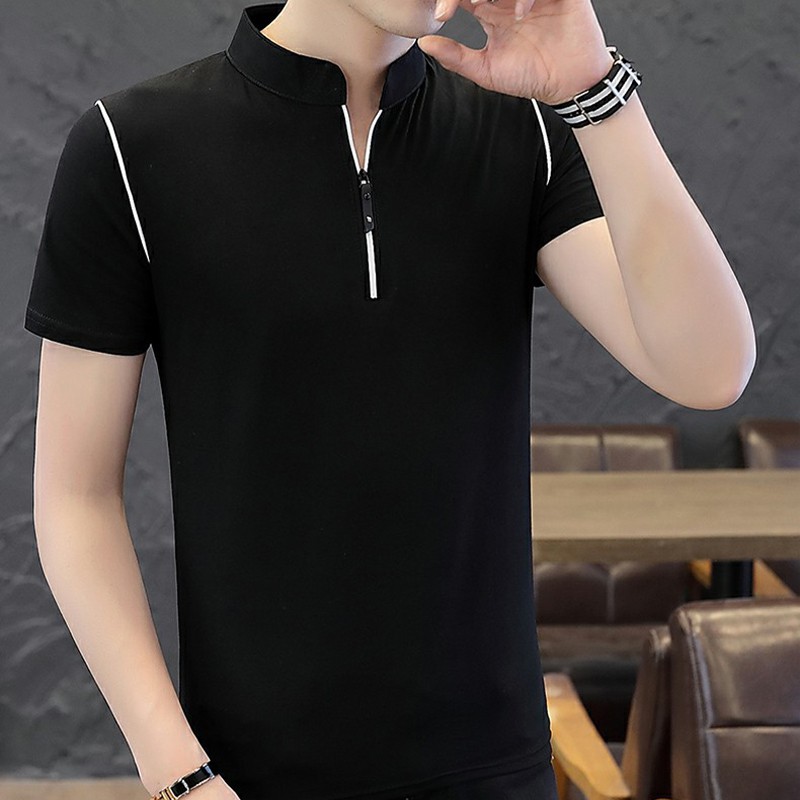 Áo phông nam TN52 có dây kéo cổ vải sợi tre tổng hợp đẹp form Hàn Quốc | BigBuy360 - bigbuy360.vn