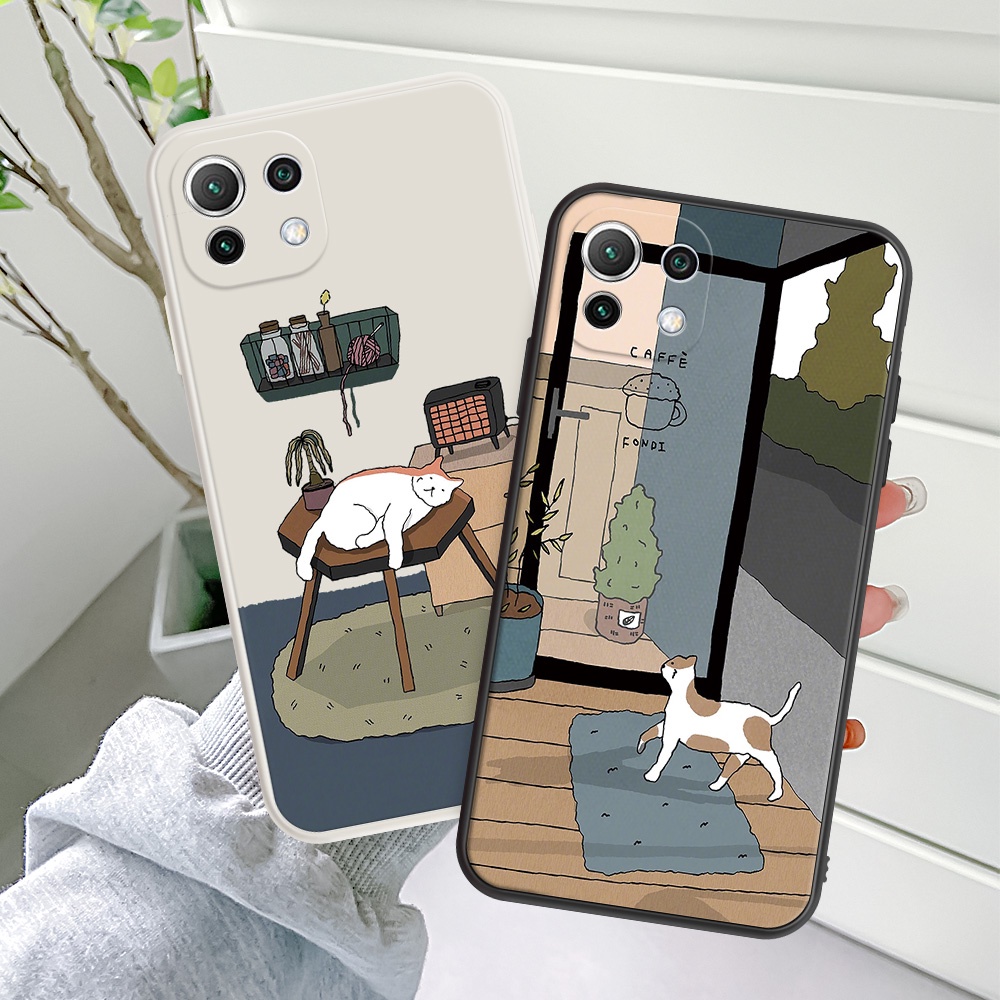 Ốp điện thoại in hình mèo lười chống trầy cho Redmi Note 10 8 9 9T Pro Max Redmi 10 10S 4G Pro Max Redmi 9 9A