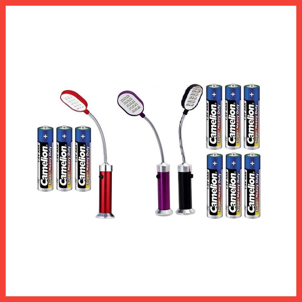Đèn 15 bóng led đứng siêu sáng hút hít nam châm dẻo uốn cong gắn tường để bàn học đọc sách làm việc dùng pin AAA /18650