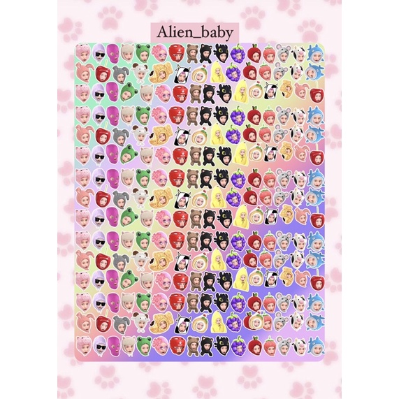 >80tem sticker ghép mặt hình thú