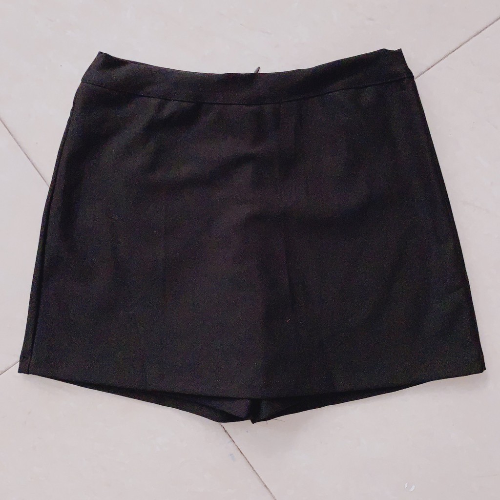 Quần váy hộp thư thun umi co dãn bigsize màu đen - quần váy hộp thư size đại thun umi lưng cao