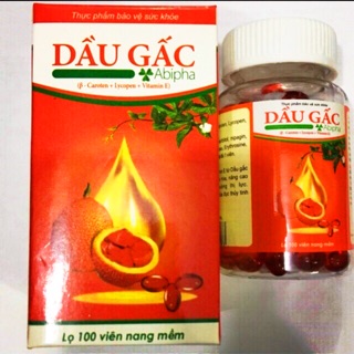 Dầu gấc abipha 100 viên ( hỗ trợ giảm đục thuỷ tinh thể ,khô mắt, giảm thị lực...)