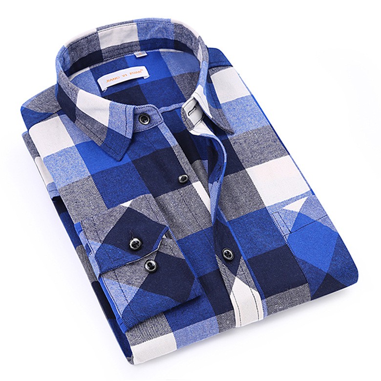 Sơ Mi Nam Hàn Quốc Công Sở Kẻ Sọc Caro Chất Cotton | BigBuy360 - bigbuy360.vn