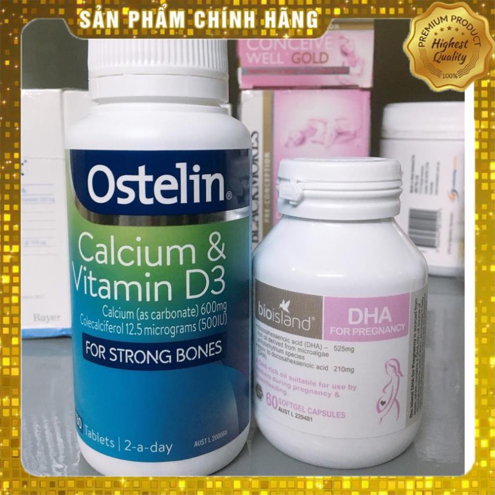 Combo DHA bầu + canxi ostelin bầu