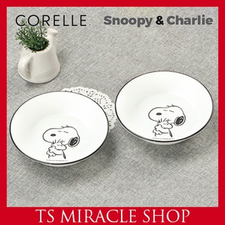 Bộ 2 cho đĩa ăn in hình Snoopy &amp;amp; Snoopy phong cách Hàn Quốc