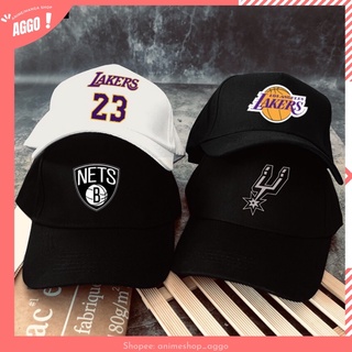 Mũ lưỡi trai bóng rổ Lakers Đen Trắng