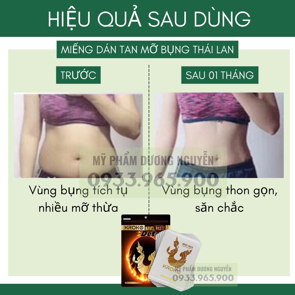 5 Miếng Dán Tan Mỡ Bụng Kroko Detox Thái Lan Navel Paste