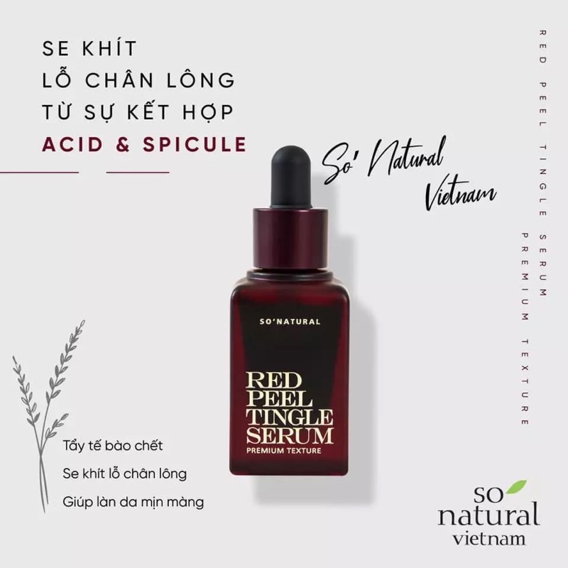 Red Peel Tingle Serum Premium 20ml tinh chất tái tạo peel da sinh học, trắng da, giảm mụn So Natural chính hãng Hàn Quốc