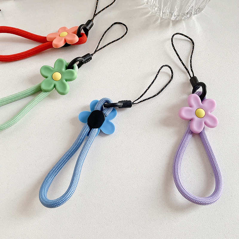 Dây đeo điện thoại / chìa khóa / ví bằng nylon chống thất lạc họa tiết hoa xinh xắn dễ thương