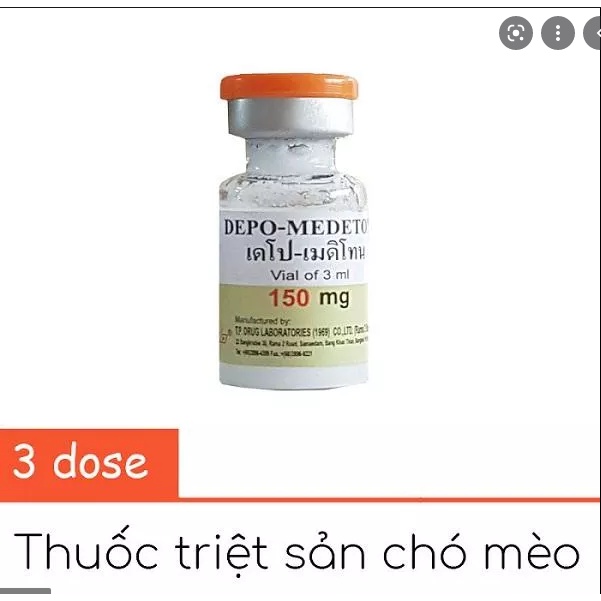 Triệt sản chó mèo cái chai 3ml - Depo-medeton