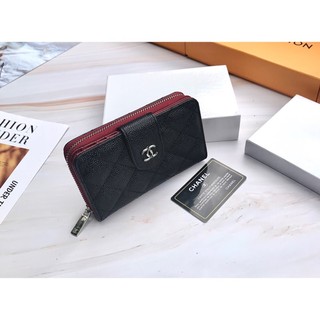 Ví da sần phối màu đỏ đen S17A - Full box (ảnh thật shop chụp)