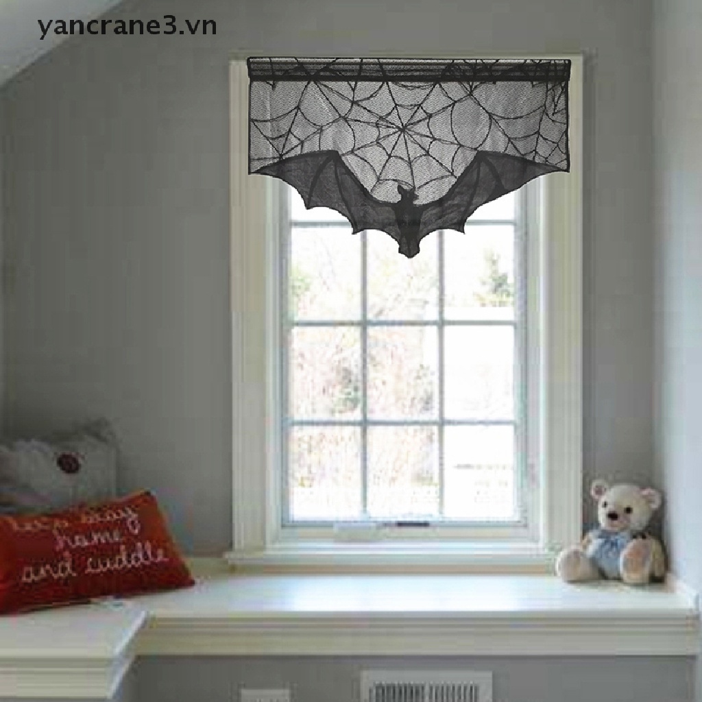 {YAN3} Khăn Trải Bàn Lưới Nhện Đen Hình Mạng Nhện Trang Trí Halloween / Tiệc Kinh Dị {yancrane3.vn}