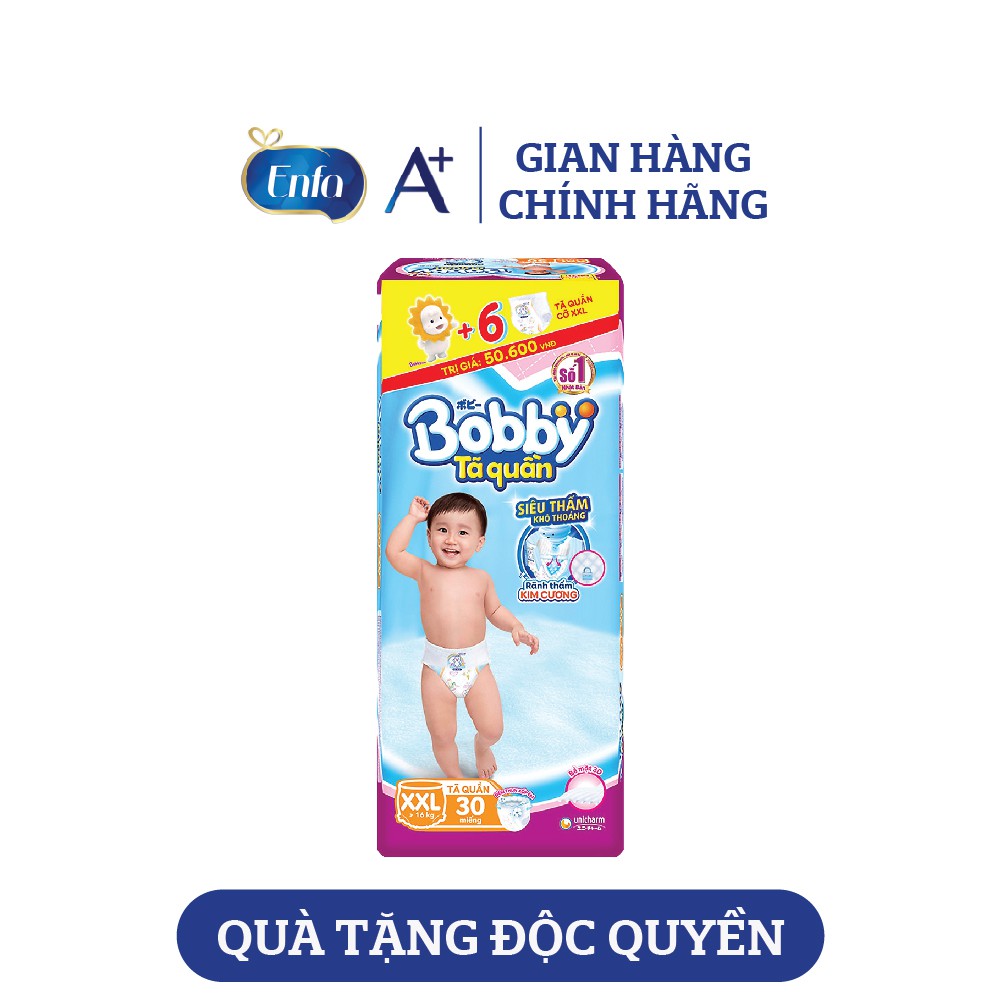 [Mã FMCG80 giảm 10% đơn từ 400K] [MKB Gift] Tã quần Bobby XXL30