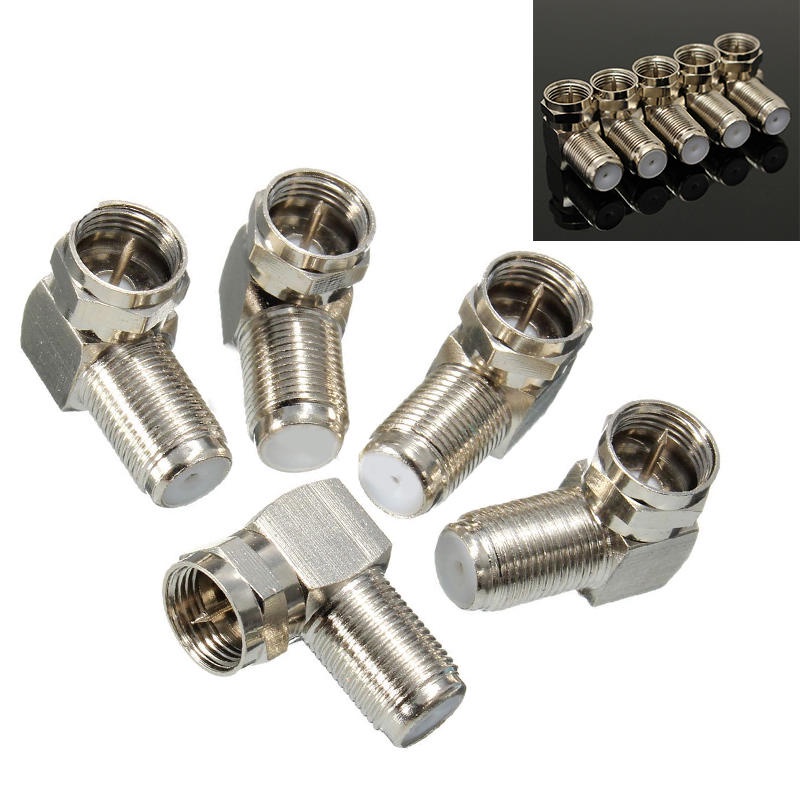 5 Cái Góc Phải 90° Đầu Chuyển Đổi Cáp Đồng Trục RG6 RG59