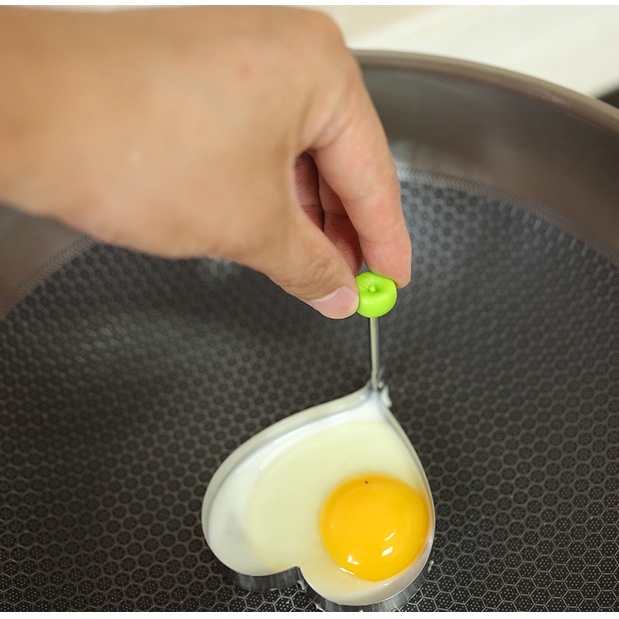 Khuôn Rán Trứng Ốp La, Bánh - Khay Chiên Tạo Nhiều Hình Cute Có Núm Cầm