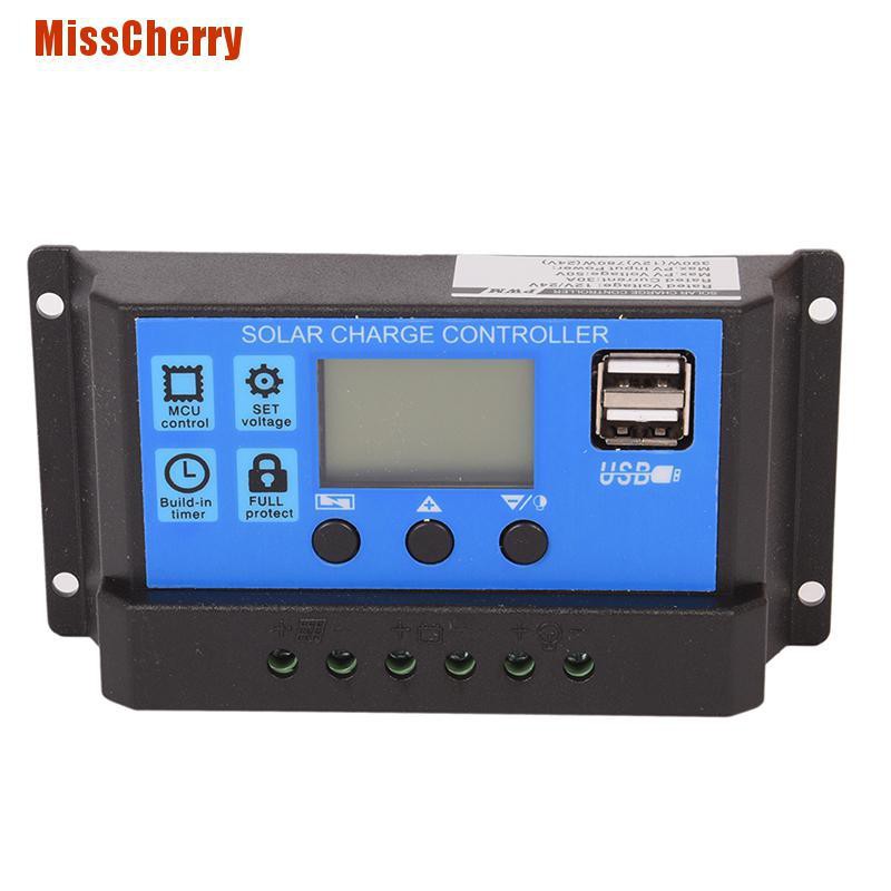 Tấm Sạc Năng Lượng Mặt Trời 12v / 24v 30a Pwm Lcd Chất Lượng Cao