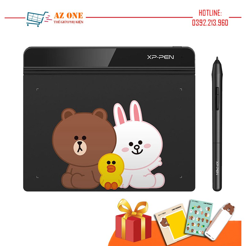 Bảng Vẽ Điện Tử Siêu Mỏng Lực Nhấn 8192 XP-Pen Star G640LM LINE FRIENDS Tặng Kèm Combo Quà Tặng Hấp Dẫn